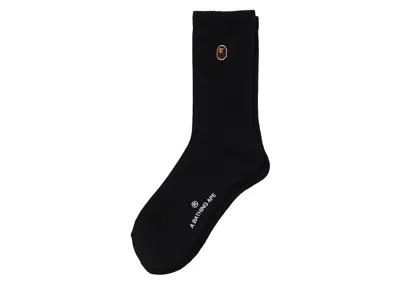 Pre-owned Bape Men's  One Point Socks In Black