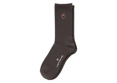 Pre-owned Bape Men's  One Point Socks In Charcoal