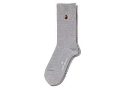 Pre-owned Bape Men's  One Point Socks In Grey