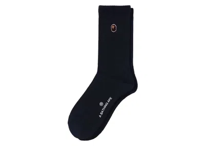 Pre-owned Bape Men's  One Point Socks In Navy Blue