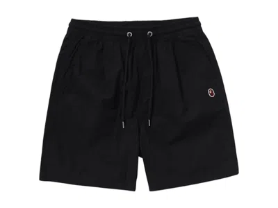 Pre-owned Bape Men's  One Point Twill Relaxed Fit Shorts In Black
