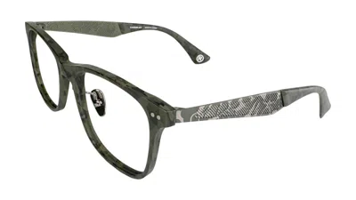 Pre-owned Bape Men's  Optical Flame Ba13014 Glasses In Olive Drab In Green