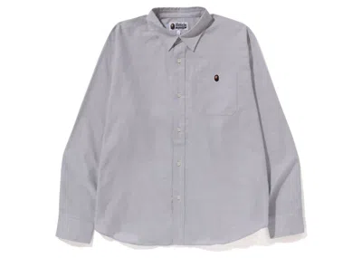 Pre-owned Bape Men's  Oxford Relaxed Fit Shirt (ss23) In Grey