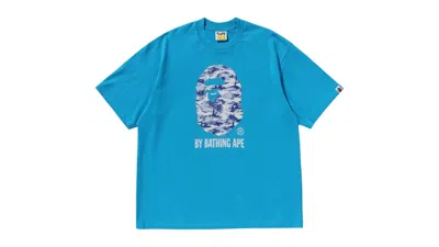 Pre-owned Bape Men's  Palm Tree Camo By Bathing Ape Relaxed Fit Tee Shirt In Blue