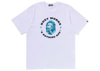 Pre-owned Bape Men's  Radiation Camo Busy Works Tee Shirt In White