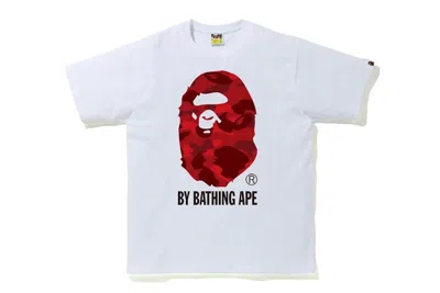 Pre-owned Bape Men's  Reflector Camo By Bathing Tee Shirt In White/red In Multi