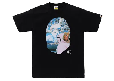 Pre-owned Bape Men's  Sakura Ape Head Photo I Tee Shirt In Black