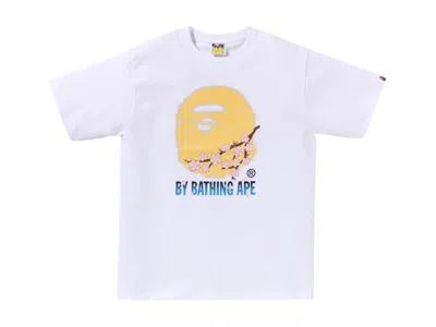 Pre-owned Bape Men's  Sakura By Bathing Ape Ii Tee Shirt In White