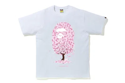 Pre-owned Bape Men's  Sakura Tree Tee Shirt In White