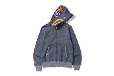 Pre-owned Bape Men's  Shark Full Zip Hoodie (ss20) In Navy Blue