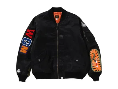 Pre-owned Bape Men's  Shark Ma1 Jacket (ss25) In Black