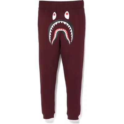 Pre-owned Bape Men's  Shark Slim Sweat Pants In Burgundy/green