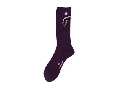 Pre-owned Bape Men's  Shark Socks (ss25) In Purple