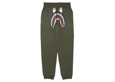 Pre-owned Bape Men's  Shark Sweat Pants In Olivedrab Green