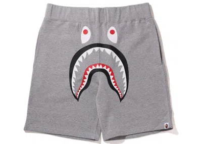 Pre-owned Bape Men's  Shark Sweat Shorts (fw22) In Grey In Gray