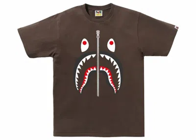 Pre-owned Bape Men's  Shark Tee Shirt In Brown