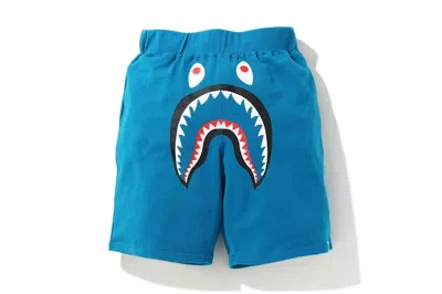 Pre-owned Bape Men's  Shark Wide Sweatshort In Blue