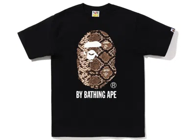 Pre-owned Bape Men's  Snake By Bathing Ape Tee Shirt In Black Beige