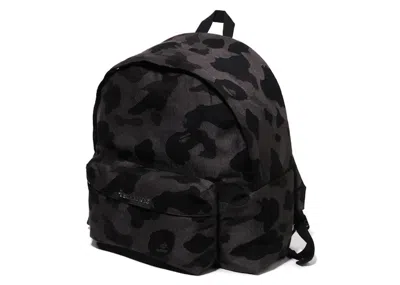 Pre-owned Bape Men's  Solid Camo Jacquard Backpack In Black