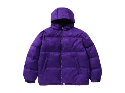 Pre-owned Bape Men's  Solid Camo Jacquard Down Jacket In Purple