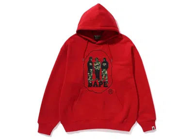 Pre-owned Bape Men's  Sport Graphic Pullover Hoodie In Red