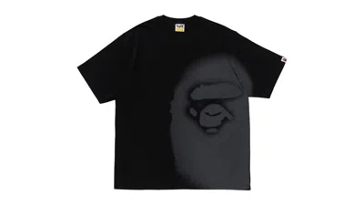 Pre-owned Bape Men's  Spray Print Ape Head Relaxed Fit I Tee Shirt In Black