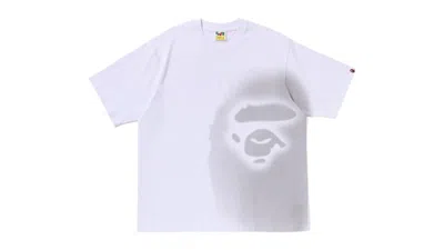 Pre-owned Bape Men's  Spray Print Ape Head Relaxed Fit I Tee Shirt In White
