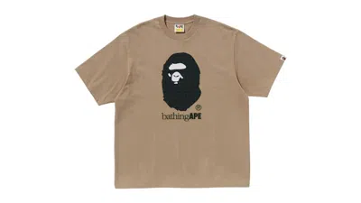 Pre-owned Bape Men's  Sta Houndstooth By Bathing Ape Relaxed Fit Tee Shirt In Beige In Sand