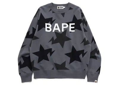 Pre-owned Bape Men's  Sta Pattern Relaxed Fit Crewneck Sweatshirt In Black