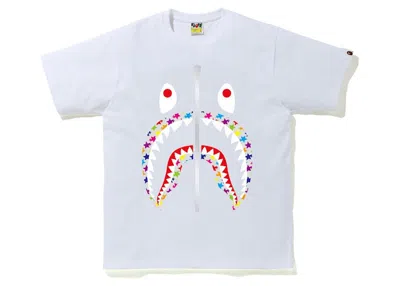 Pre-owned Bape Men's  Sta Pattern Shark Tee Shirt In White