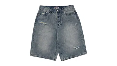 Pre-owned Bape Men's  Sta Relaxed Fit Denim Shorts In Light Indigo In Purple