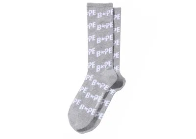Pre-owned Bape Men's  Sta Socks In Gray