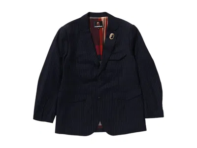 Pre-owned Bape Men's  Stripe Blazer In Navy Blue