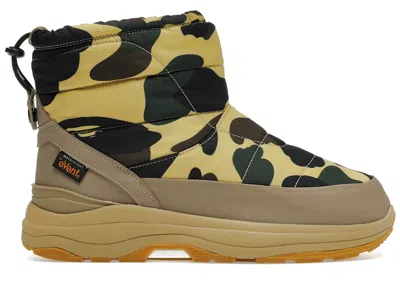 Pre-owned Bape Men's  Suicoke Bower Boot A Bathing Ape 1st Camo Yellow Sneakers In Yellow Camo