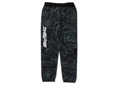 Pre-owned Bape Men's  Text Code Camo Sweatpants In Black