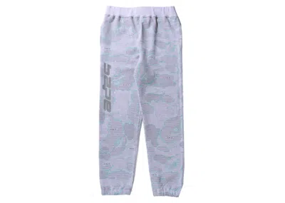 Pre-owned Bape Men's  Text Code Camo Sweatpants In Gray