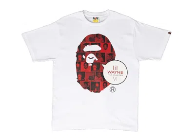 Pre-owned Bape Men's  Tha Carter Vi Ape Head T-shirt In White