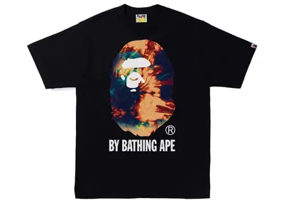 Pre-owned Bape Men's  Tie Dye By Bathing Ape Tee Shirt In Black/navy Blue