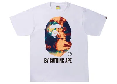 Pre-owned Bape Men's  Tie Dye By Bathing Ape Tee Shirt In White/navy Blue
