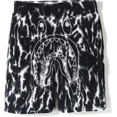 Pre-owned Bape Men's  Tie Dye Shark Sweat (ss19) Shorts In Black