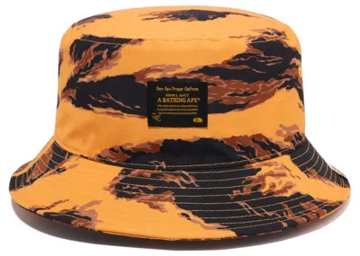 Pre-owned Bape Men's  Tiger Camo Bucket Hat In Orange