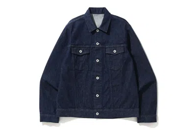 Pre-owned Bape Men's  Tiger Shark Jacket In Indigo In Purple