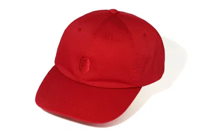 Pre-owned Bape Men's  Tonal Ape Head One Point Panel Cap In Red