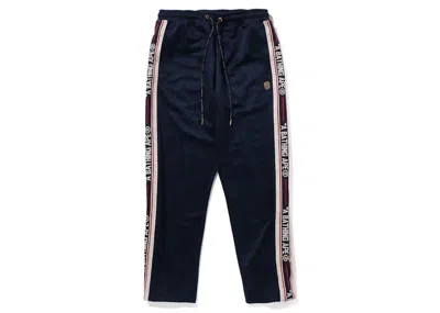 Pre-owned Bape Men's  Tonal Solid Camo Track Pants In Navy Blue
