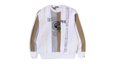 Pre-owned Bape Men's  Upcycle Crewneck Sweatshirt In White