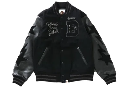 Pre-owned Bape Men's  Varsity Jacket (fw21) In Black