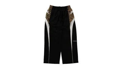 Pre-owned Bape Men's  Wild Leopard Pattern Oversized Fit Track Pants In Black