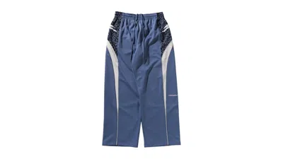 Pre-owned Bape Men's  Wild Leopard Pattern Oversized Fit Track Pants In Navy Blue