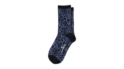 Pre-owned Bape Men's  Wild Leopard Pattern Socks In Navy Blue