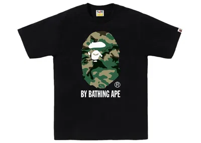 Pre-owned Bape Men's  Woodland Camo By Bathing Ape Tee Shirt In Black
